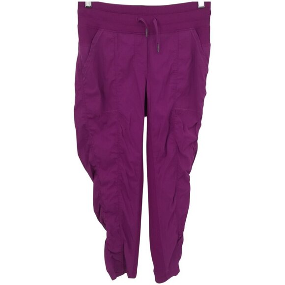 Lululemon Street To Studio Pant II Regal Plum Pull On Joggers Size 8 Striped - Picture 1 of 11